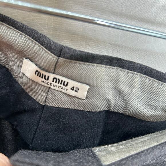 Miu Miu gray wool trousers wide leg size 30 - Picture 2 of 6